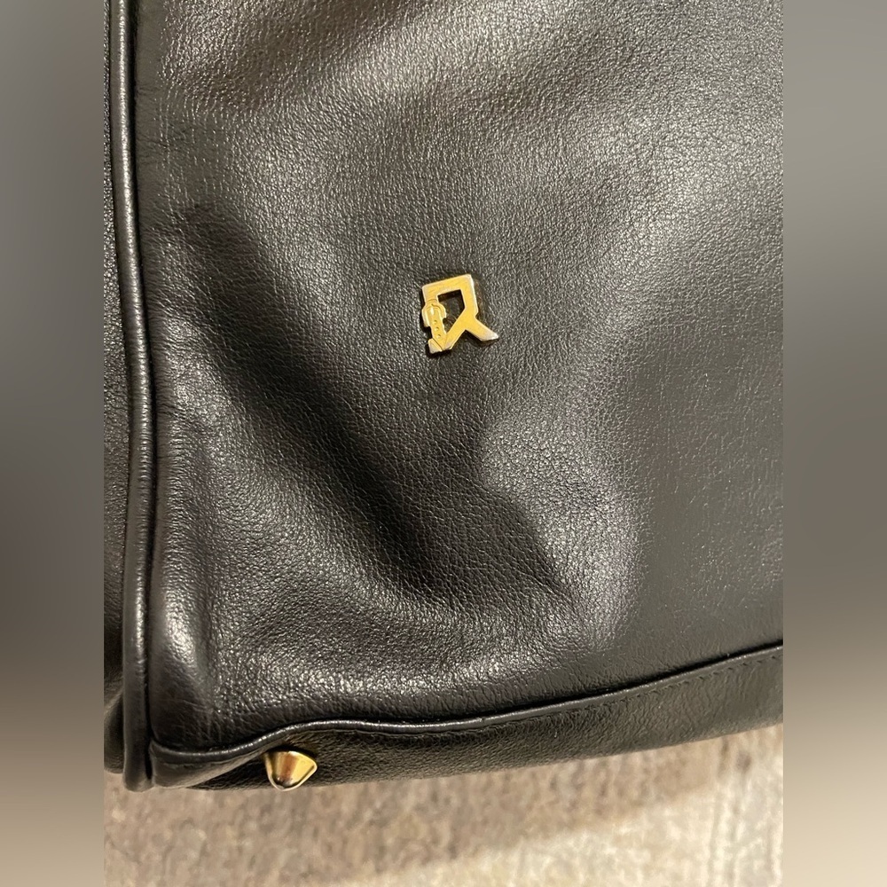 Genuine Leather Hand Made in Italy Black Shoulder Handbag Purse Bag - Picture 2 of 11